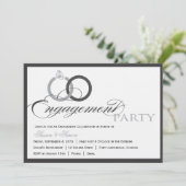 Noir et invitation de partie de fiançailles de (Debout devant)