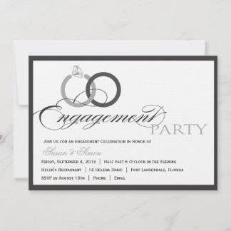 Noir et invitation de partie de fiançailles de