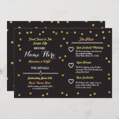 Noir et invitation itinéraire de Bachelorette de (Devant / Derrière)