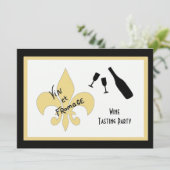 Noir et invitations d'échantillon de vin de Gold (Debout devant)