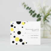Noir et Jaune Polka Pot Wedding RSVP (Debout devant)