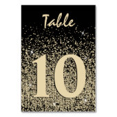 Noir et Lumière Gold Confetti Numéro de table (Dos)
