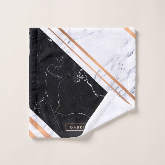 Noir et Marbre blanc (Gant de toilette)