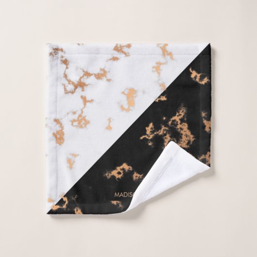 Noir et Marbre blanc (Gant de toilette)