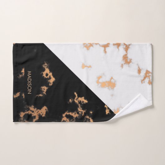 Noir et Marbre blanc (Serviette à main)