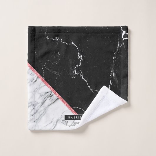 Noir et Marbre blanc (Gant de toilette)