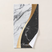 Noir et Marbre blanc (Serviette à main)