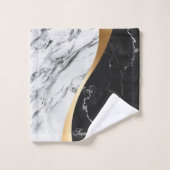 Noir et Marbre blanc (Gant de toilette)