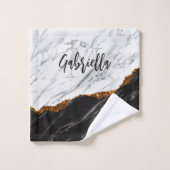 Noir et Marbre blanc (Gant de toilette)