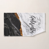 Noir et Marbre blanc (Serviette à main)