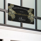 Noir et Or Bannière de fête personnalisée sur mesu (Bâtiment extérieur)