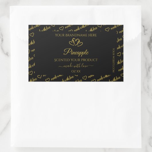 Noir et or Cloud Produit Coeurs Étiquette (Sac)