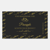 Noir et or Cloud Produit Coeurs Étiquette (Devant)