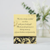 Noir et or de carte de mariage de photo de Merci (Debout devant)