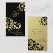 Noir et or de monogramme de carte d'entreprise (Devant / Derrière)