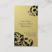 Noir et or de monogramme de carte d'entreprise (Dos)