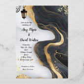 Noir et or Elegant mariage Invitation (Recto)