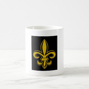 Noir et or Fleur de lis Mug