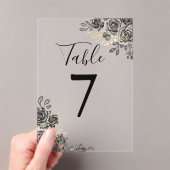 Noir Et Or Floral Gothique Numéro De Table (In situ (ordinateur de poche))