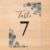 Noir Et Or Floral Gothique Numéro De Table (Recto)