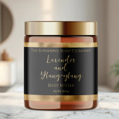 Noir et or Foil imperméable Cosmétique Étiquette d