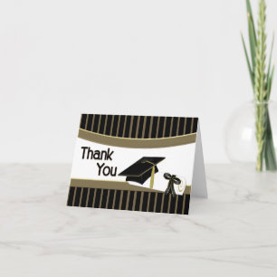 Noir et or Graduation avec Casquette Merci Cartes