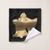 Noir et or Look cloches de Noël Élégant (Gant de toilette)