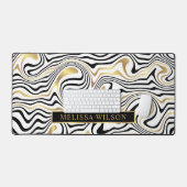 Noir et or Marbre Agate Nom du Motif Abstrait (Clavier et souris)