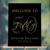 Noir et or moderne Elégant 50e anniversaire (Neutre)