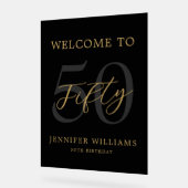 Noir et or moderne Elégant 50e anniversaire (Angle)