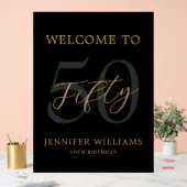 Noir et or moderne Elégant 50e anniversaire (Mariage)