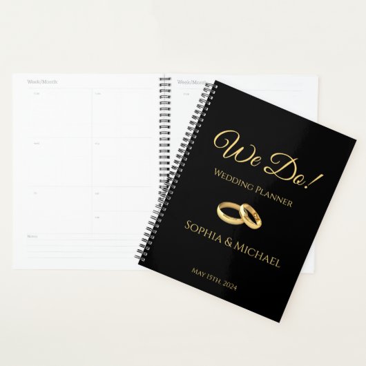 Noir et Or-nous Do-Mariage-Planner (Devant avec enveloppe)