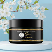 Noir et or Peau Étiquette de pot en crème avec log