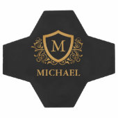 Noir et Or Personnalisé Stylo Nom Monogramme (Plat)