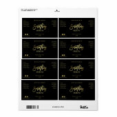 Noir Et Or Sérum De lissage Face Étiquettes (Feuille entière)