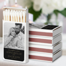 Noir Et Or Simple Couple Photo Mariage Faveurs