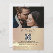 Noir et or tout en un Faire-part de mariage (Dos)