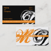 Noir et orange !! Swoosh... cartes de profil (Devant / Derrière)