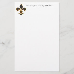 Noir et papeterie de Fleur-De-Lis d'or