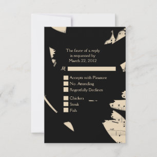 Noir et Peach Musique Abstraite RSVP avec Choix de