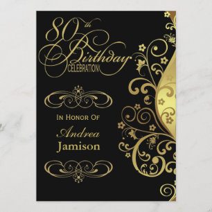 Noir et quatre-vingtième invitation de fête