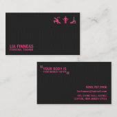 Noir et rose, carte de visite personnel (Devant / Derrière)