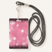 Noir et rose Glam Sweet 16 Badge (Derrière avec lanière)