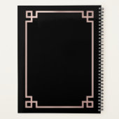 Noir et Rose Gold Rose Clé grecque Monogramme (Dos)