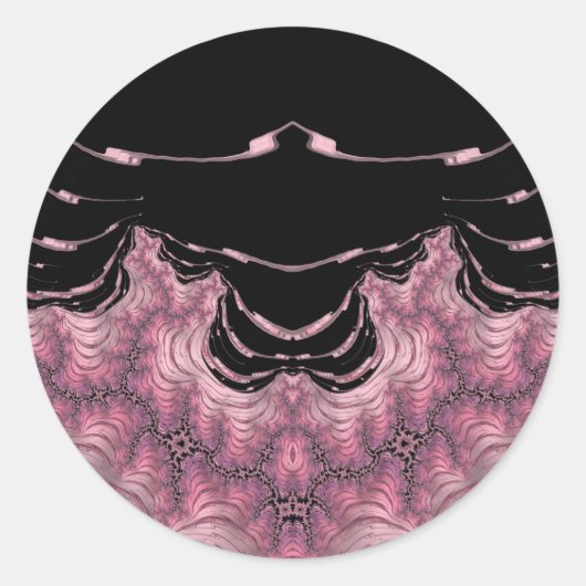 Noir et rose ~ Sticker rond classique (Devant)