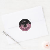 Noir et rose ~ Sticker rond classique (Enveloppe)