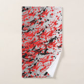 Noir et rouge Abstrait éclaboussure et goutte (Serviette à main)