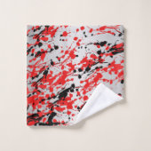 Noir et rouge Abstrait éclaboussure et goutte (Gant de toilette)