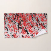 Noir et rouge Abstrait éclaboussure et goutte (Serviette à main)
