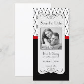 Noir et rouge Enregistrer le Carte photo de date (Devant / Derrière)